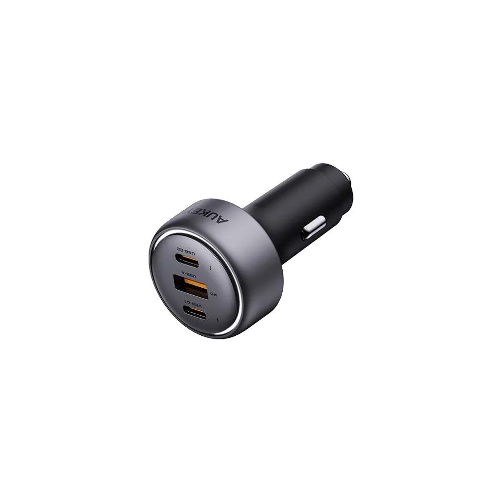 【AUKEY】三孔100W PD快充車用充電器/點菸器 CC-P3(三孔輸出 五倍快充)