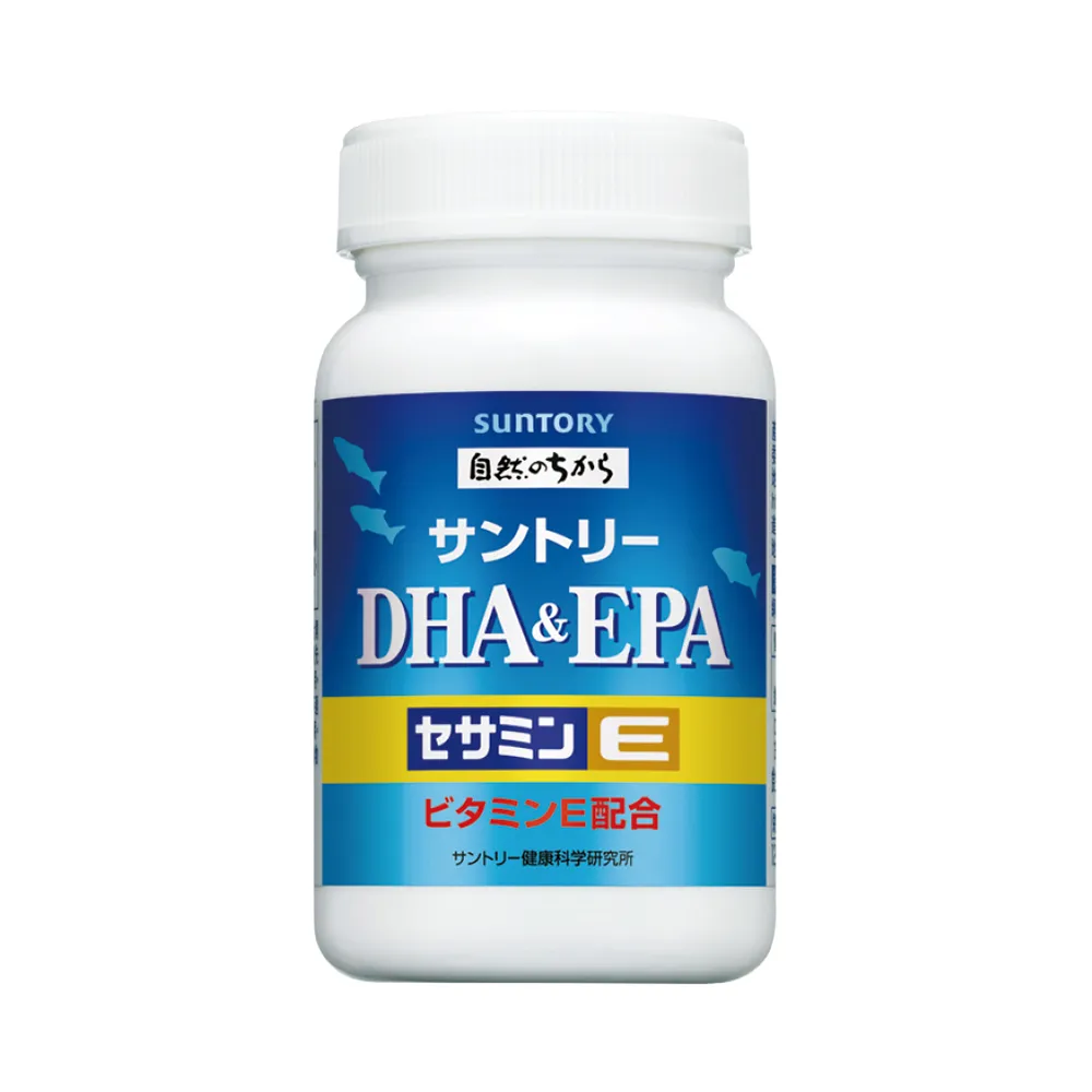 即期品【Suntory 三得利】魚油 DHA＆EPA+芝麻明E 120顆(DHA&EPA、芝麻明、維生素E、維生素D)