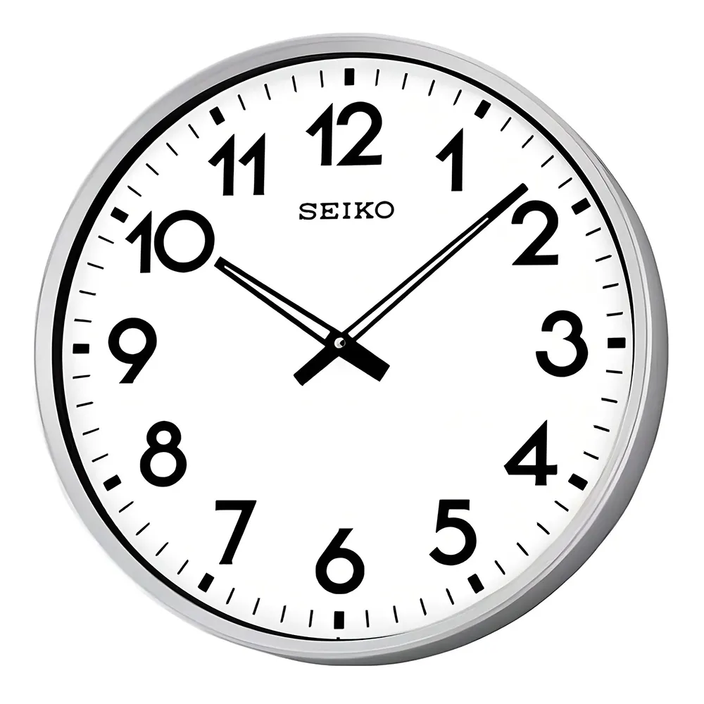 【SEIKO 精工】指針式簡約時鐘 掛鐘-銀框 禮物 送禮(QXA560S)
