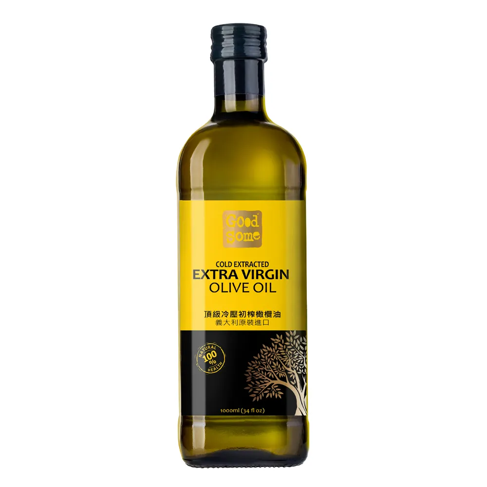 【GoodSome 好東西】義大利原裝進口頂級冷壓初榨橄欖油1000ml(酸價≦0.5%、涼拌生飲、中低溫清炒適用)
