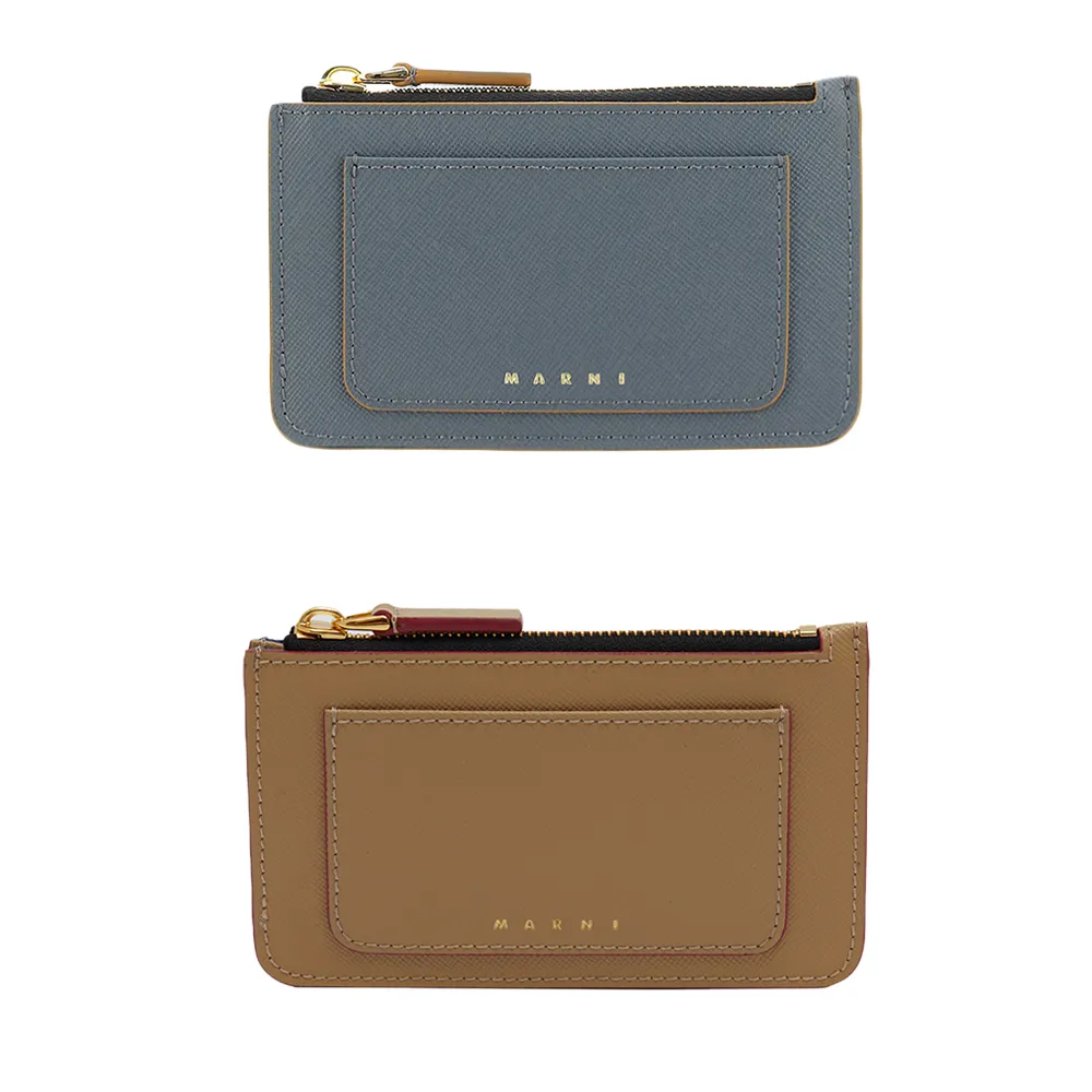 【MARNI】小牛皮 信用卡零錢包 卡夾 名片夾(PFMO0025U0LV520Z344O/Z336I)