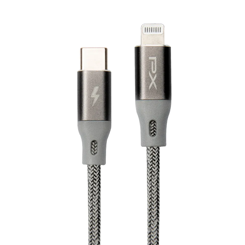 【PX 大通】UCL-1G/1P 灰色/粉色 USB-C to Lightning 快速充電傳輸線 1米(蘋果 APPLE Lightning 接頭)