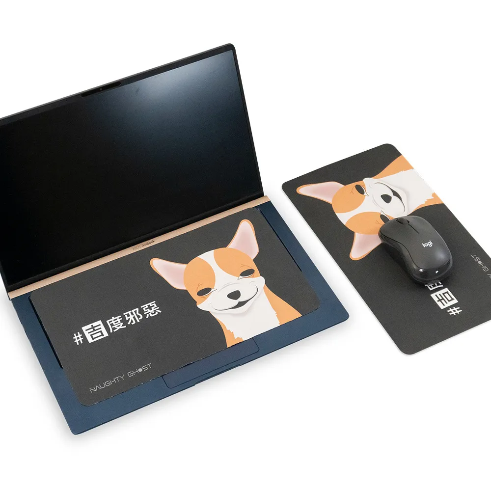 【頑皮鬼】多功能清潔布滑鼠墊-吉度邪惡｜夾入筆電隨身攜帶(滑鼠墊、清潔布｜一次擁有｜三合一鼠墊)