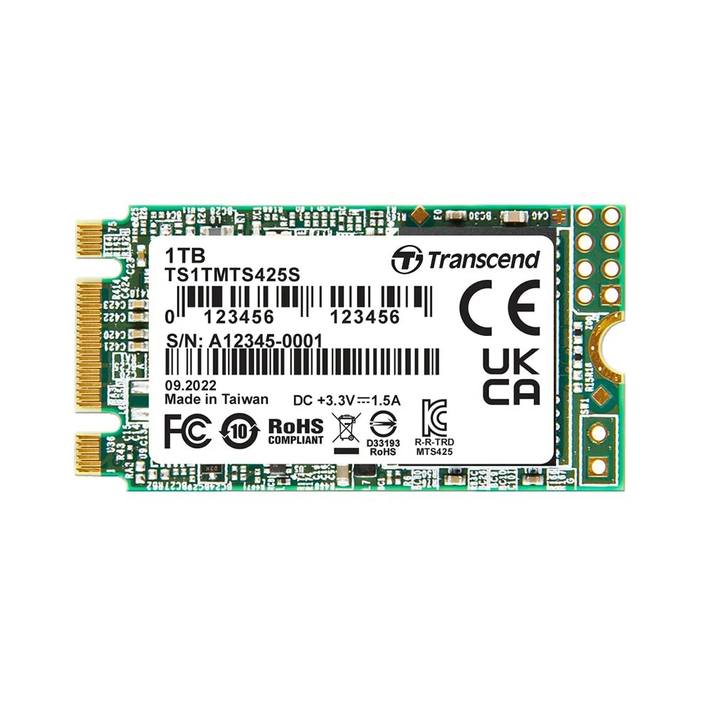 【Transcend 創見】MTS425S 1TB M.2 2242 SATA III SSD固態硬碟(TS1TMTS425S 新舊包裝隨機出貨)