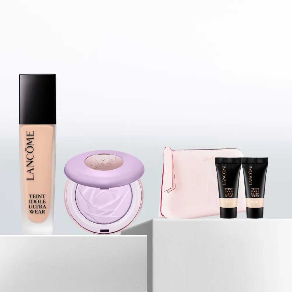 【LANCOME 蘭蔻】零粉感持妝組 官方直營(LANCOME/零粉感/粉底/蜜粉餅/持妝/定妝)