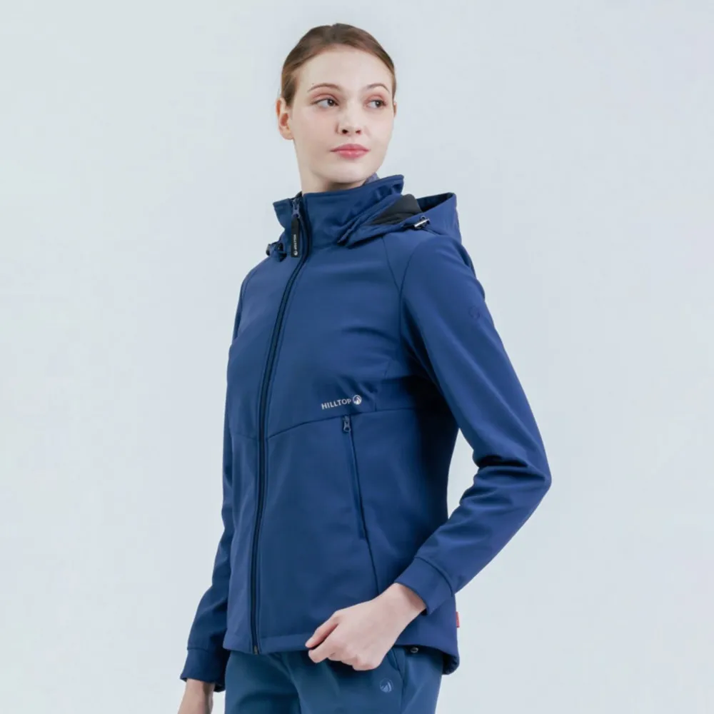 【Hilltop 山頂鳥】HILLTOP山頂鳥 SOFT SHELL防風透氣保暖彈性外套 軟殼衣 女款 藍｜PH22XF16ECE0