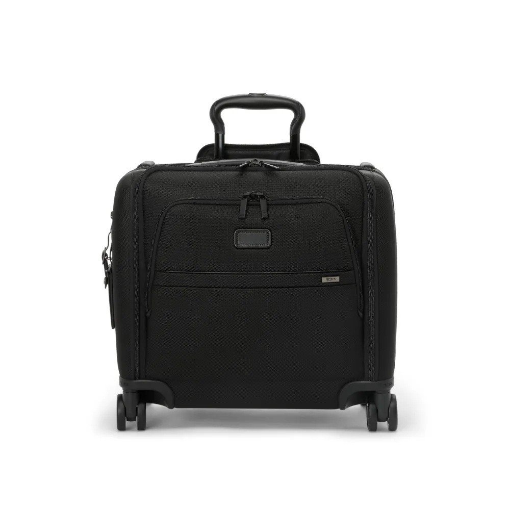 【TUMI】Alpha Compact 彈道尼龍休閒機長登機箱 - 黑