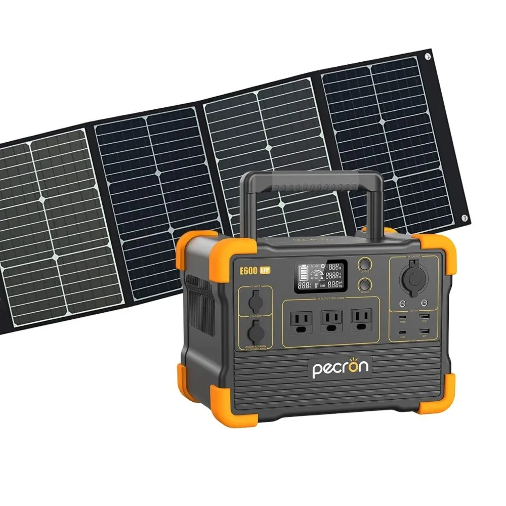 【Pecron】儲能電站E600LFP性能小鋼炮1200W+120W太陽能板組(露營儲能入門首選/安全耐用磷酸鐵鋰)