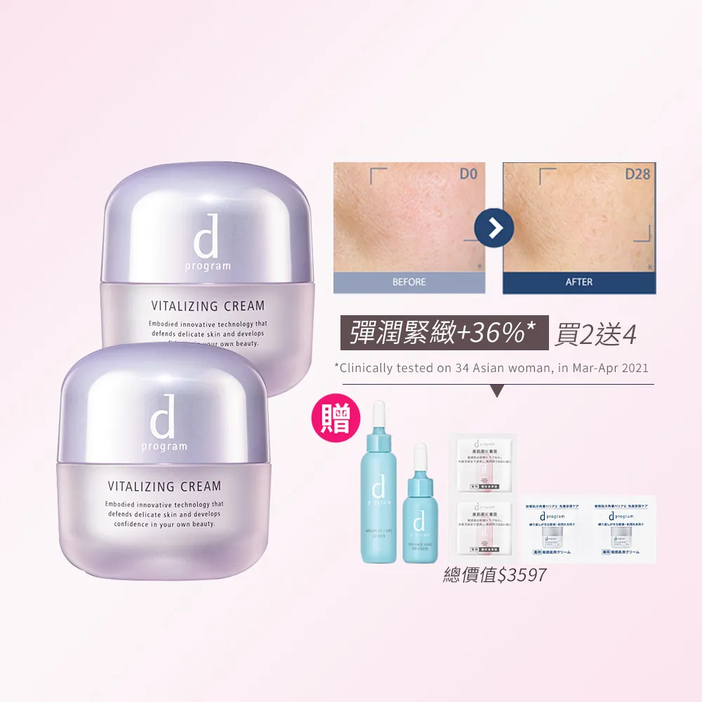 【d program 敏感話題】賦活抗老乳霜加倍組(45gx2/敏弱肌/敏感肌)
