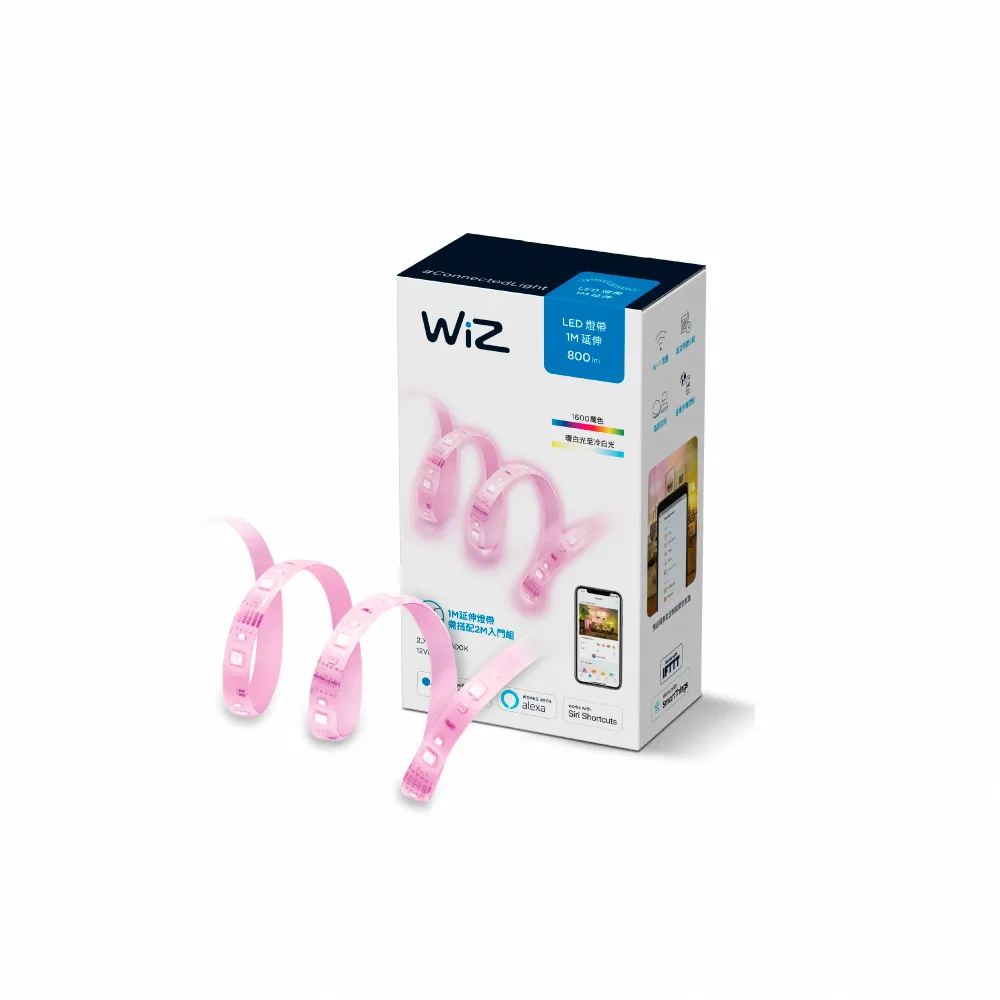 【PHILIPS 飛利浦照明】Wi-Fi WiZ 智慧照明 1M全彩延伸燈帶(PW02N)