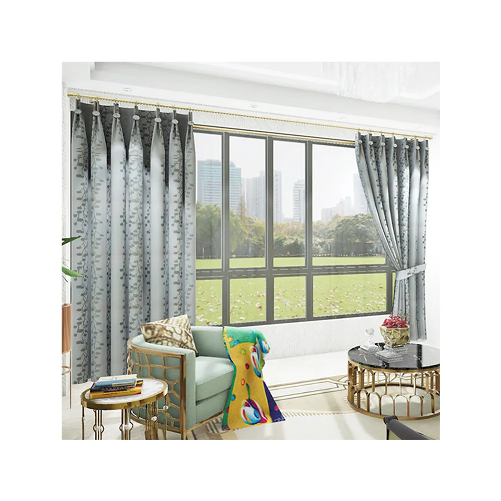 【宜欣居傢飾】普羅旺斯-雙面緹花遮光窗簾_灰-W190cm*H165cm以內*可指定尺寸(訂製/摺景/半腰窗簾)