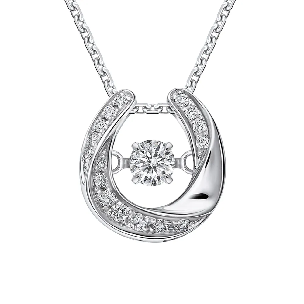 【Emperor Diamond 京華鑽石】鑽石項鍊 18K 天然鑽石 共0.12克拉 跳舞鑽石 墜飾 守護幸運系列III(跳舞鑽石)