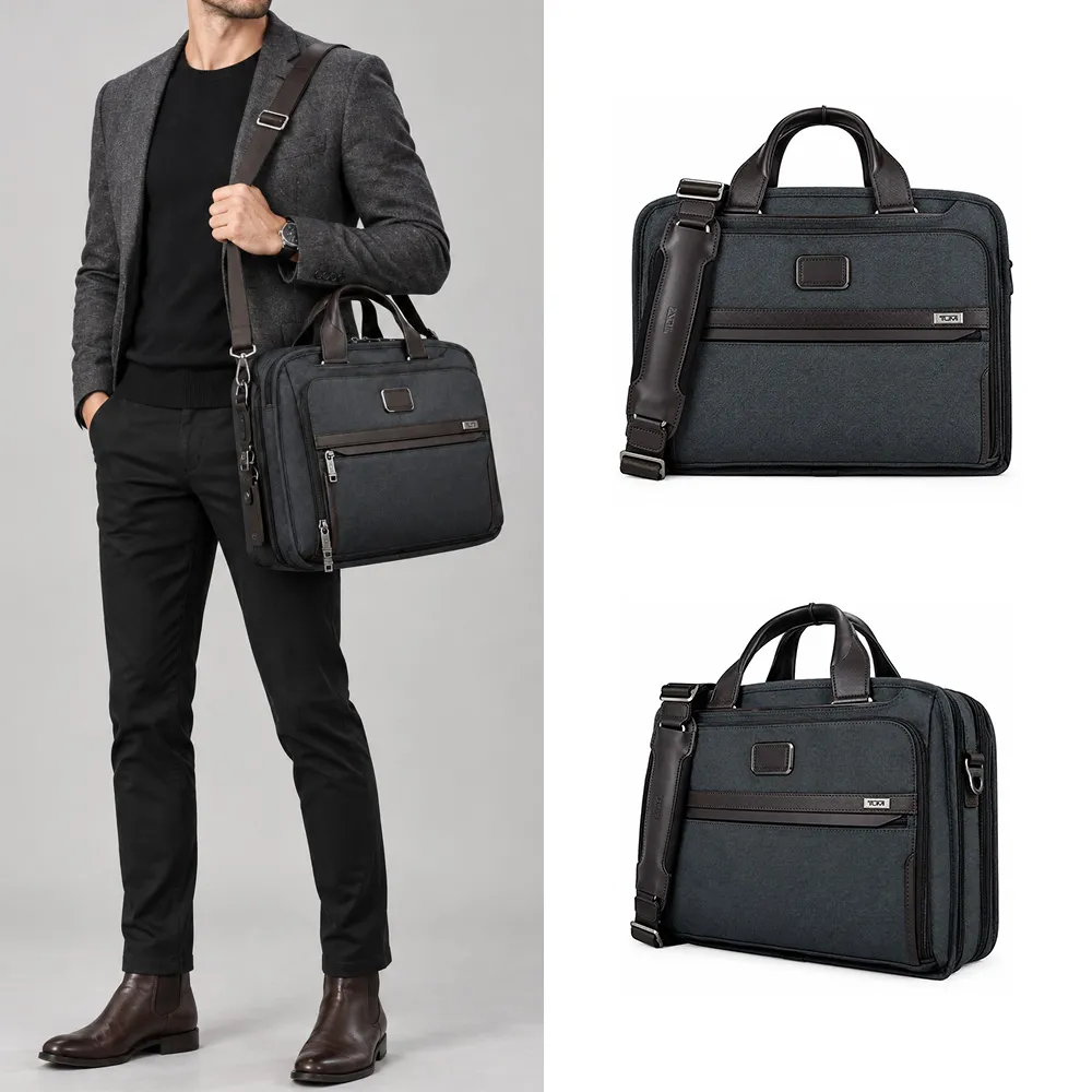 【TUMI】ALPHA 3 ORGANIZER系列15吋筆電兩用手提包(炭灰)