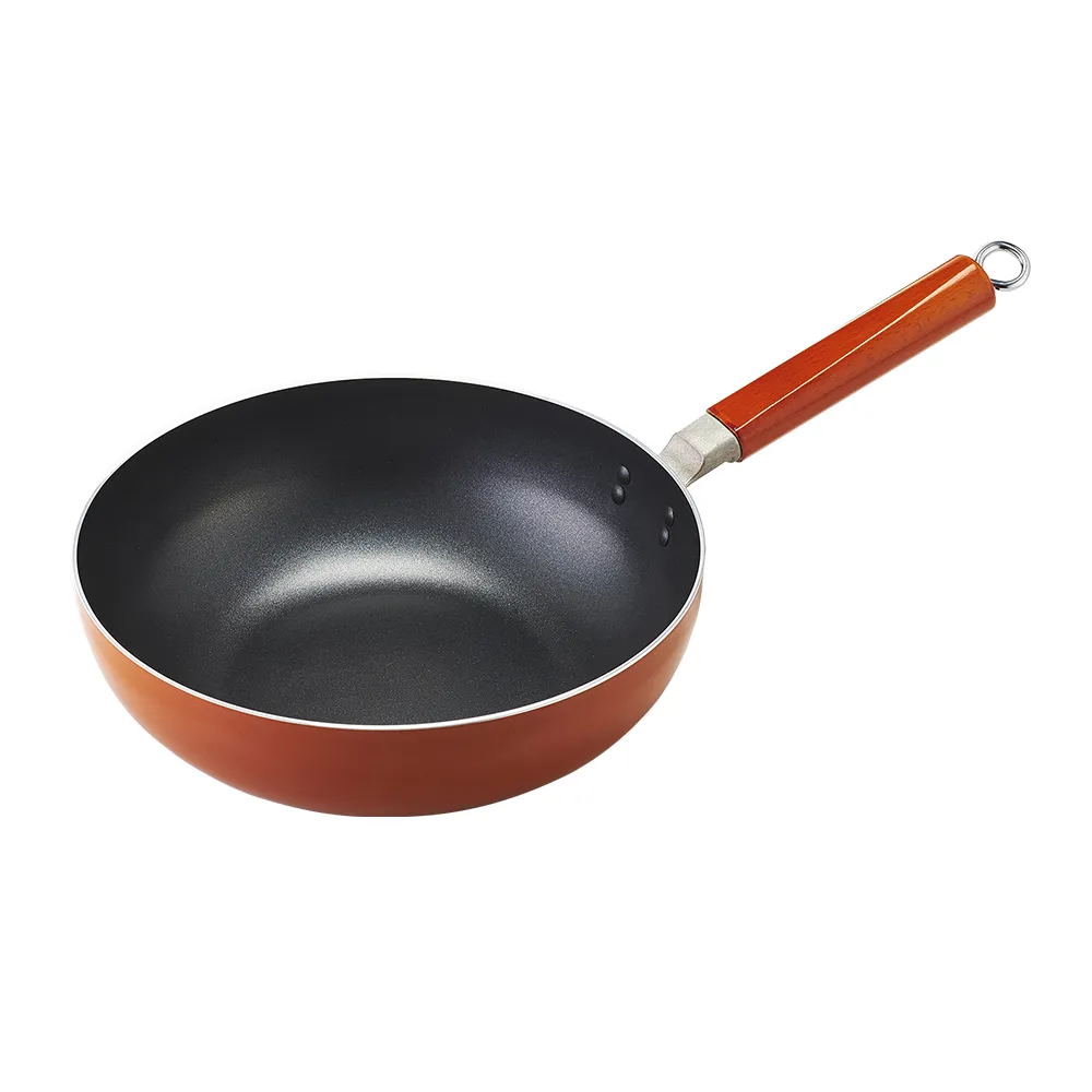 【ZHENG NIU 正牛】日本大金塗層不沾深炒鍋28cm(不挑爐具/焦糖橘)