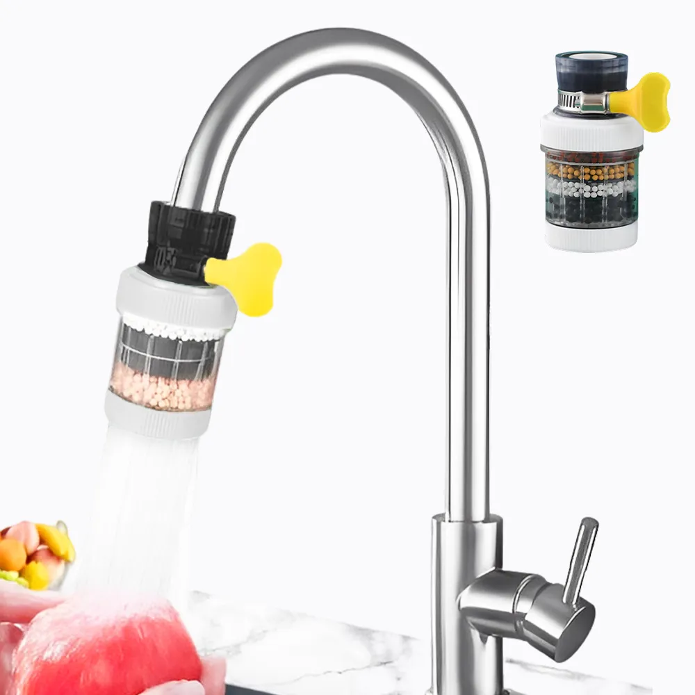 【萬能過濾】萬能水龍頭濾水器(六層 麥飯石 防濺 廚房 流理臺 水槽 濾芯 淨水)