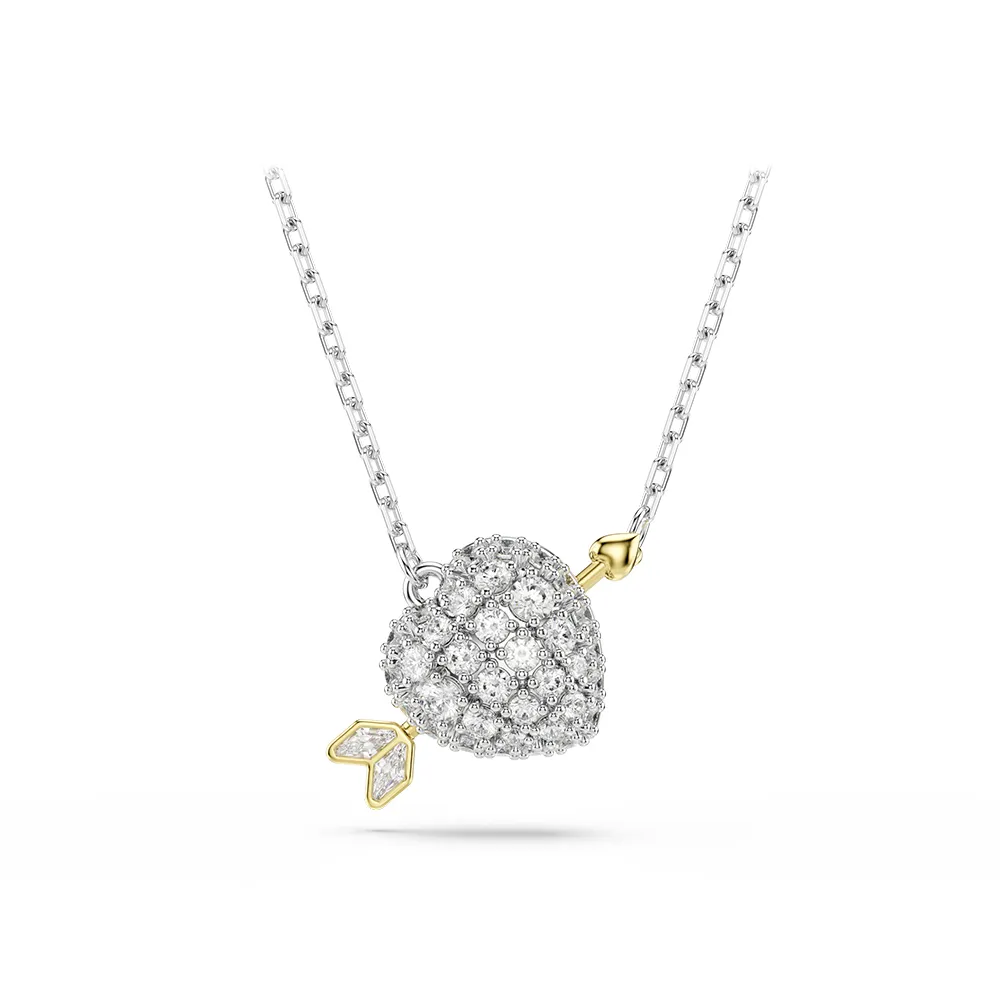 【SWAROVSKI 施華洛世奇】官方直營 Idyllia 心形鏈墜 愛心 白色 多種金屬潤飾 | 5737291