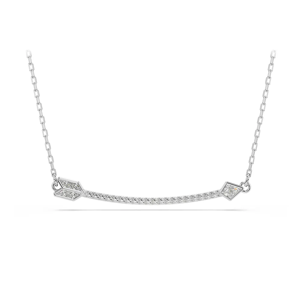 【SWAROVSKI 施華洛世奇】官方直營 Idyllia 箭頭鏈墜 鍍白金色  愛神系列 | 5737293
