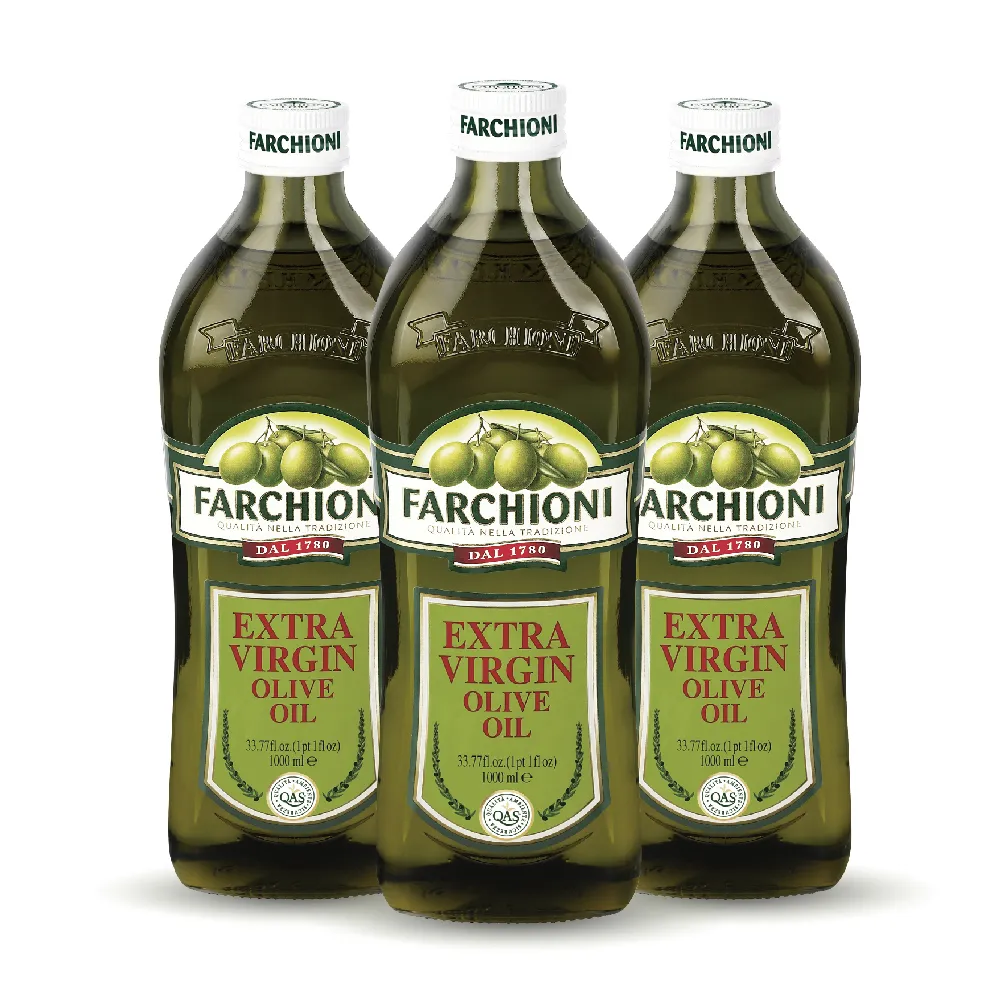 【法奇歐尼】義大利經典特級冷壓初榨橄欖油1LX3(大綠瓶/生飲級/高橄欖多酚/QAS食安認證/全素食/原裝進口)