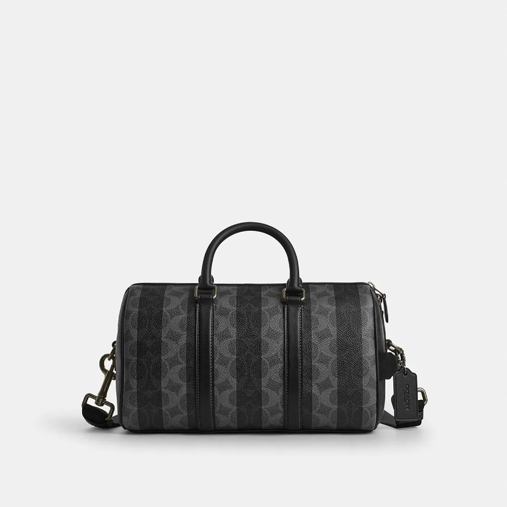 【COACH】蔻馳官方直營 VENTURER 27 經典SIGNATURE條紋圖案行李袋 旅行袋 斜背包(CEK65)