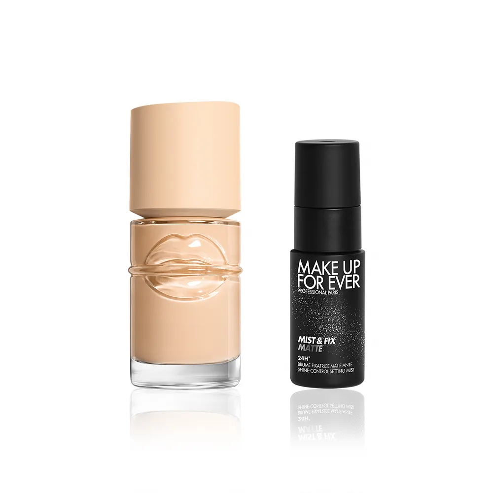 【MAKE UP FOR EVER】平衡粉底定妝組(粉無痕平衡肌底粉底液30ml+超光肌控油定妝噴霧30ml)