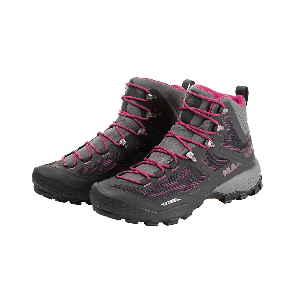 【Mammut 長毛象官方直營】Ducan High GTX 高筒登山健行鞋 女款 幻影黑/桃紅 #3030-03481
