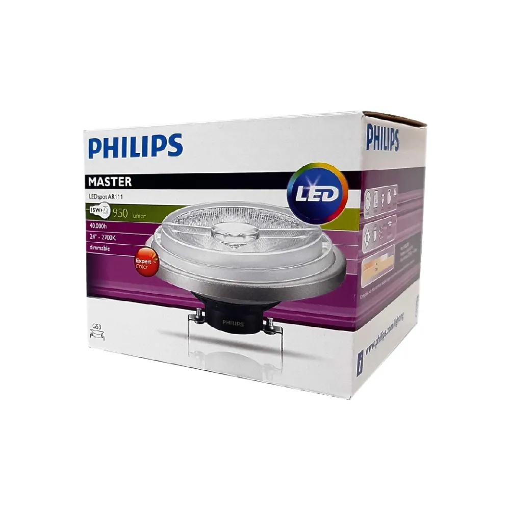 【Philips 飛利浦】【Philips 飛利浦】2入 LED AR111 15W 40度 930 黃光 12V 杯燈 燈泡(可調光)