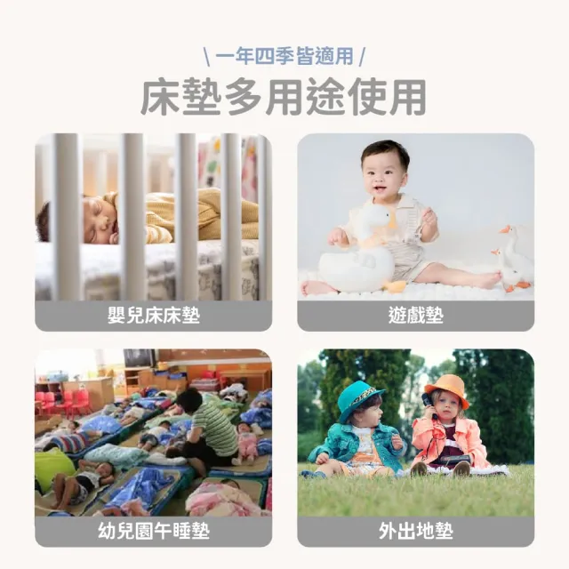 【Mibobebe】4D水洗透氣涼感嬰兒床墊 冰絲涼感嬰兒床墊 50*90*3cm(幼兒園午睡墊 兒童涼墊 寶寶睡墊)