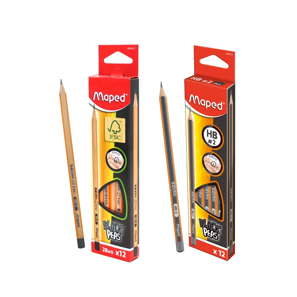 【Maped】國民三角鉛筆(12支入)多款｜HB 2B 兒童鉛筆 小學生鉛筆 附橡擦鉛筆