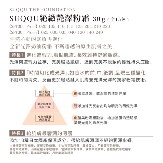 【SUQQU】絕緻艷澤粉霜 30g* (多色任選)(加贈定妝蜜粉)