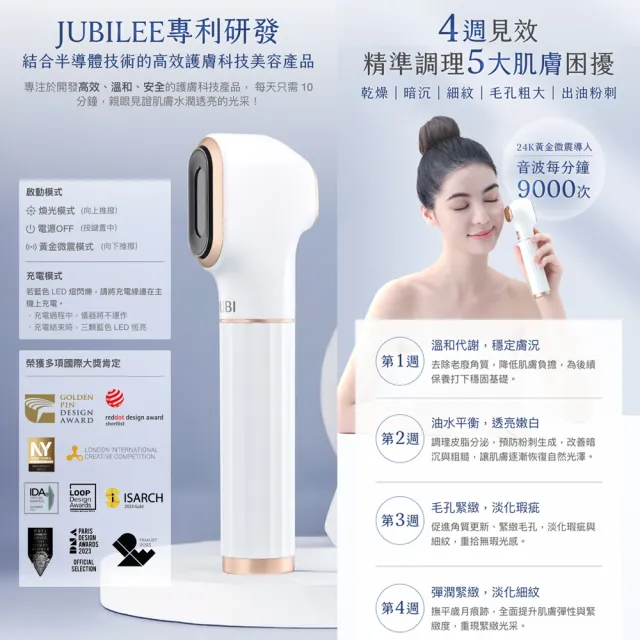 JUBI Plasma 離子束時光機(曙光金/花漾粉/星曜藍)