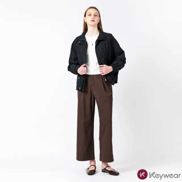 【KeyWear 奇威名品】都會詩篇-漫步城市寬版休閒長褲寬褲(共4色)