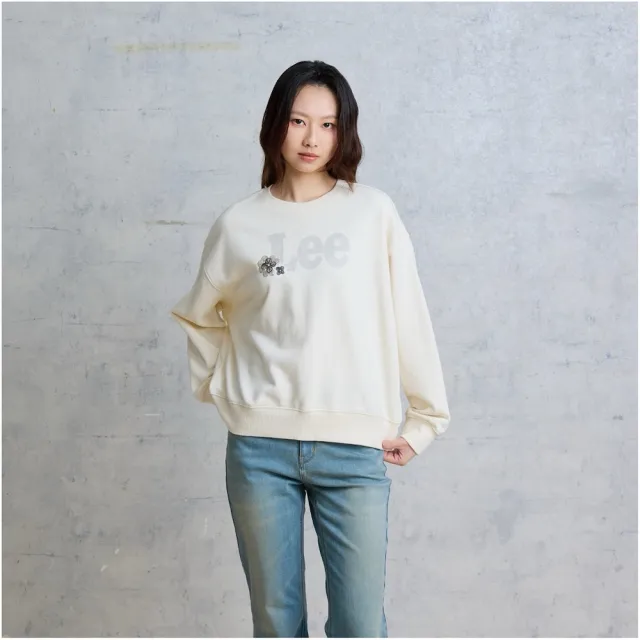 【Lee】女裝 長袖厚T / 胸前花卉大LOGO 共3色 季節性版型 / LB611023003 LB611023132 LB611023K14