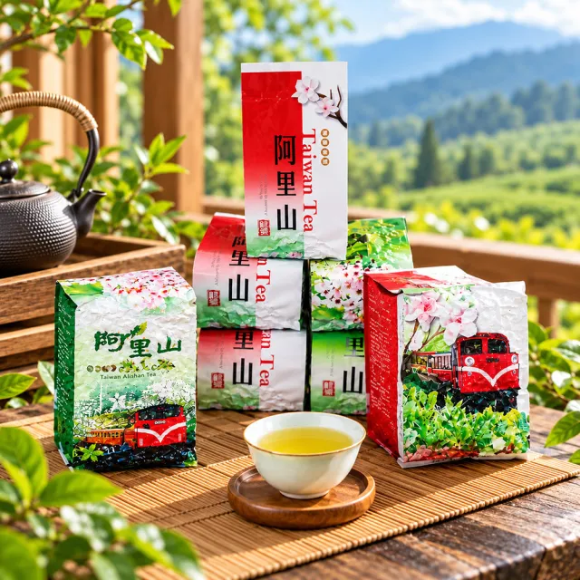 【龍源茶品】阿里山生清香+中發酵花果香金萱茶葉150gx8包(共2斤;附提袋)