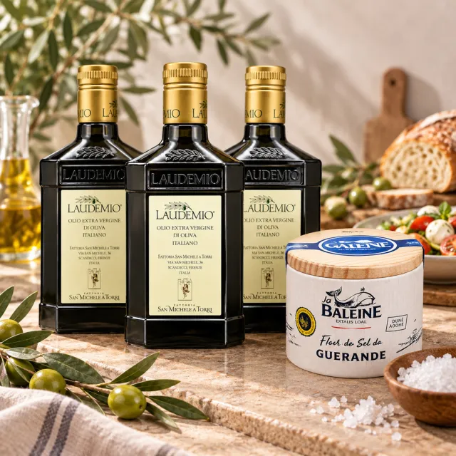 【Laudemio】森米西爾 小騎士 特級初榨橄欖油 250mlx3瓶 加贈鹽之花125g 特早摘低酸值生飲高橄欖多酚雙11