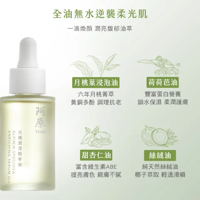 【阿原】月桃潤澤精華油30mL*2(植癒力/修護/溫暖放鬆)(小姐不熙娣 節目推薦)