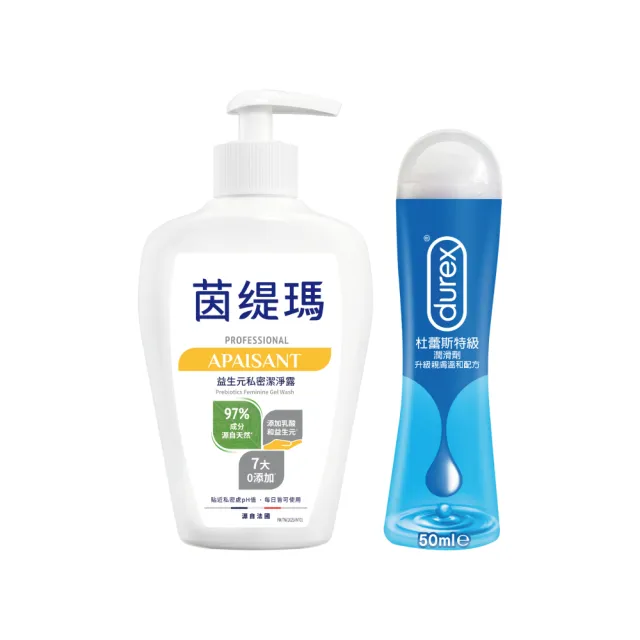 【茵緹瑪】益生元私密潔淨露(200ml/瓶)+杜蕾斯特級潤滑劑(50ml/瓶)