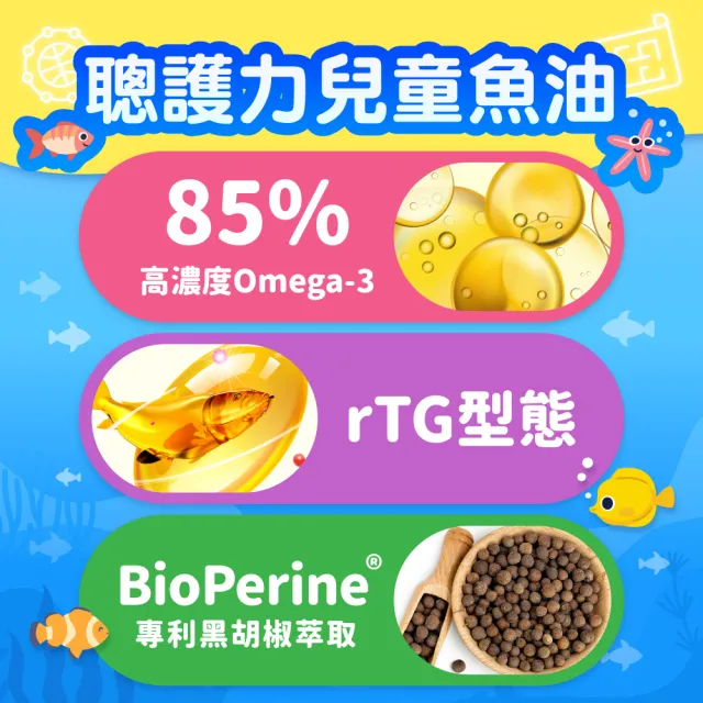 【GoodDoctor 元恆大生醫】聰護力兒童魚油 橘子口味(30顆/盒 高濃度85% DHA+PS)