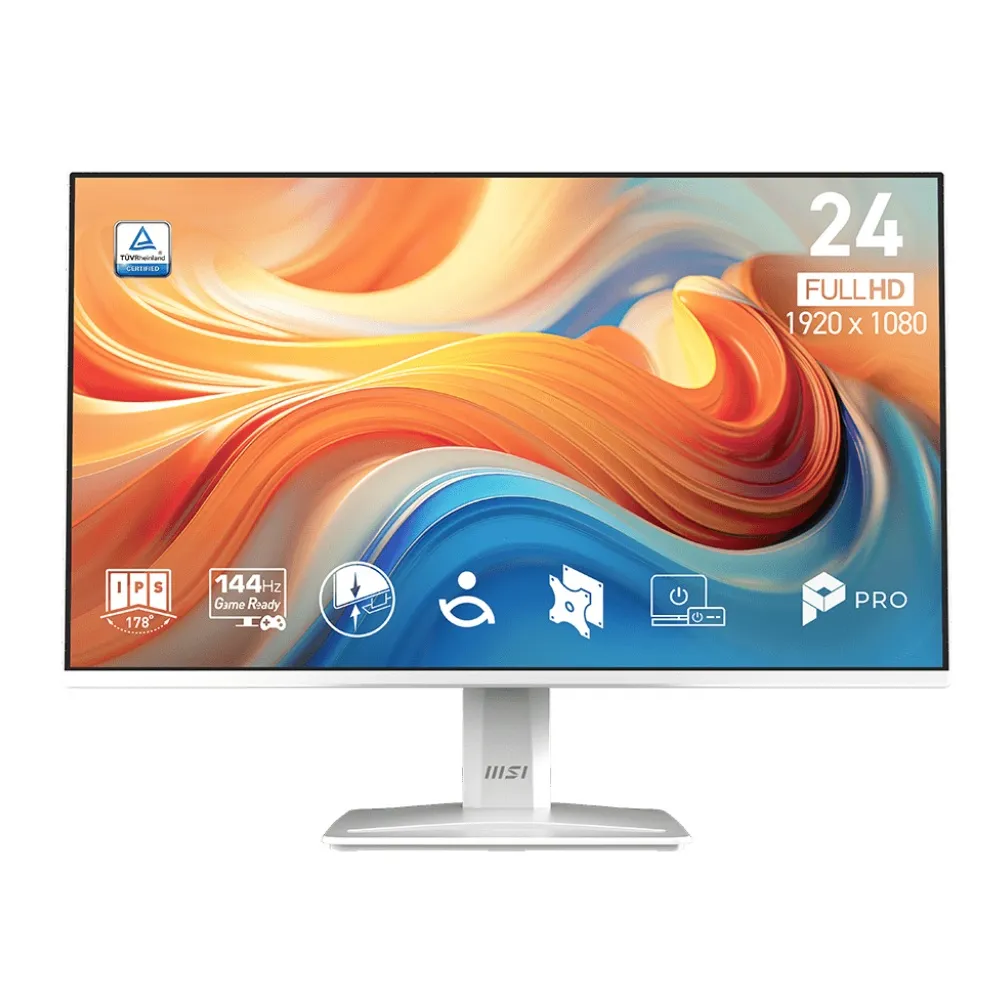 【MSI 微星】PRO MP243W E14 24型 IPS 144Hz 平面美型商用螢幕(EyesErgo技術/HDMI/內建喇叭)