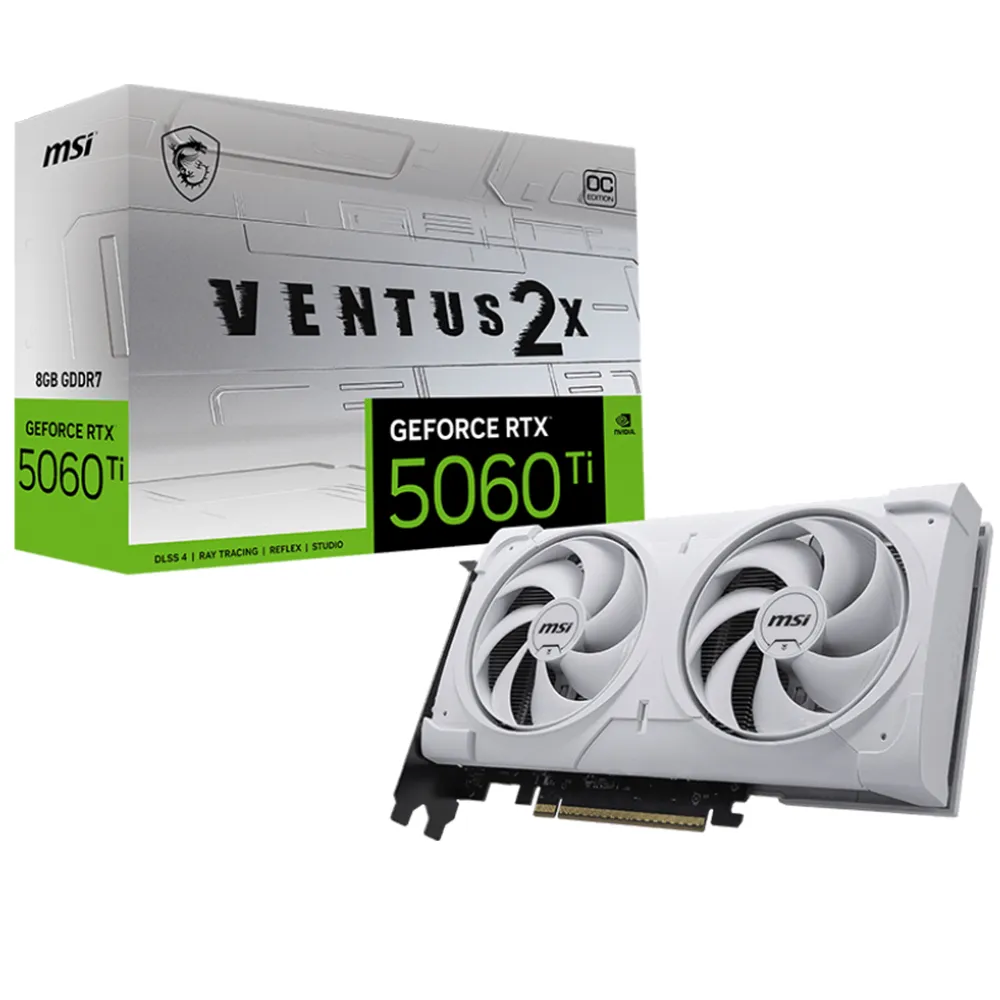 【MSI 微星】GeForce RTX 5060 Ti 8G VENTUS 2X OC WHITE PLUS 顯示卡