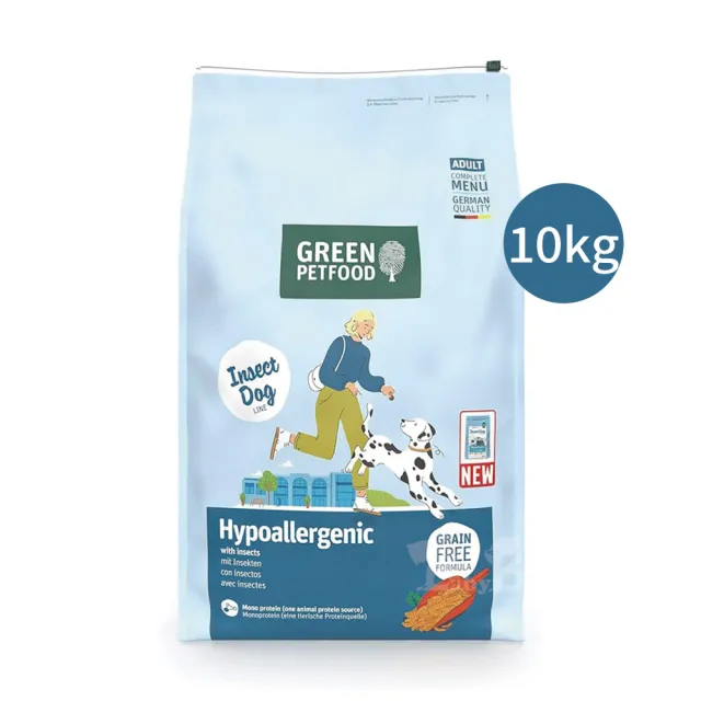 【Green Petfood 綠自然】即期良品 昆蟲蛋白 無穀低敏成犬飼料 10KG(皮膚毛髮健康 效期20270226)