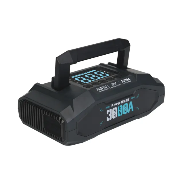 【A－mego】AHS-808｜「官方旗艦店」賽道黑曜版 20000mAh 4in1 旗艦級 25mm大氣缸極速打氣機・強悍救車電霸