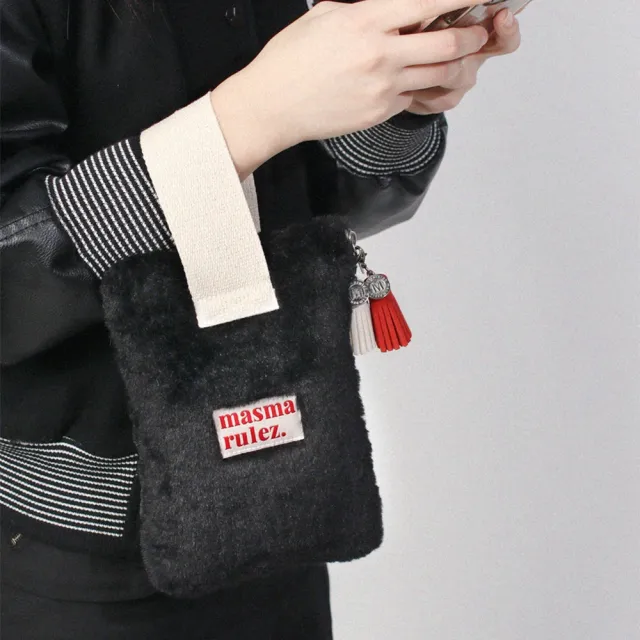 【Masmarulez】Strap 手提收納包|毛絨深色系列