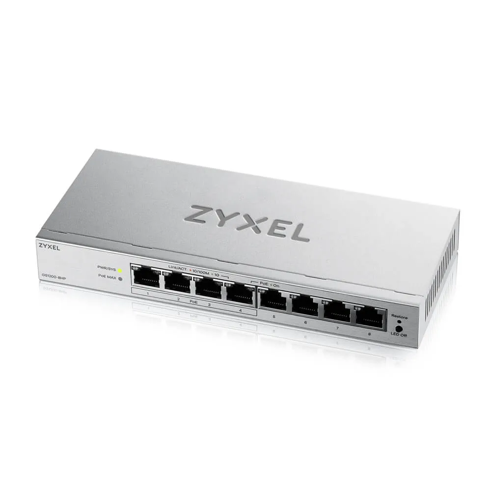 【ZyXEL 合勤】GS1200-8HP 網頁管理型8埠Gigabit乙太網路交換器