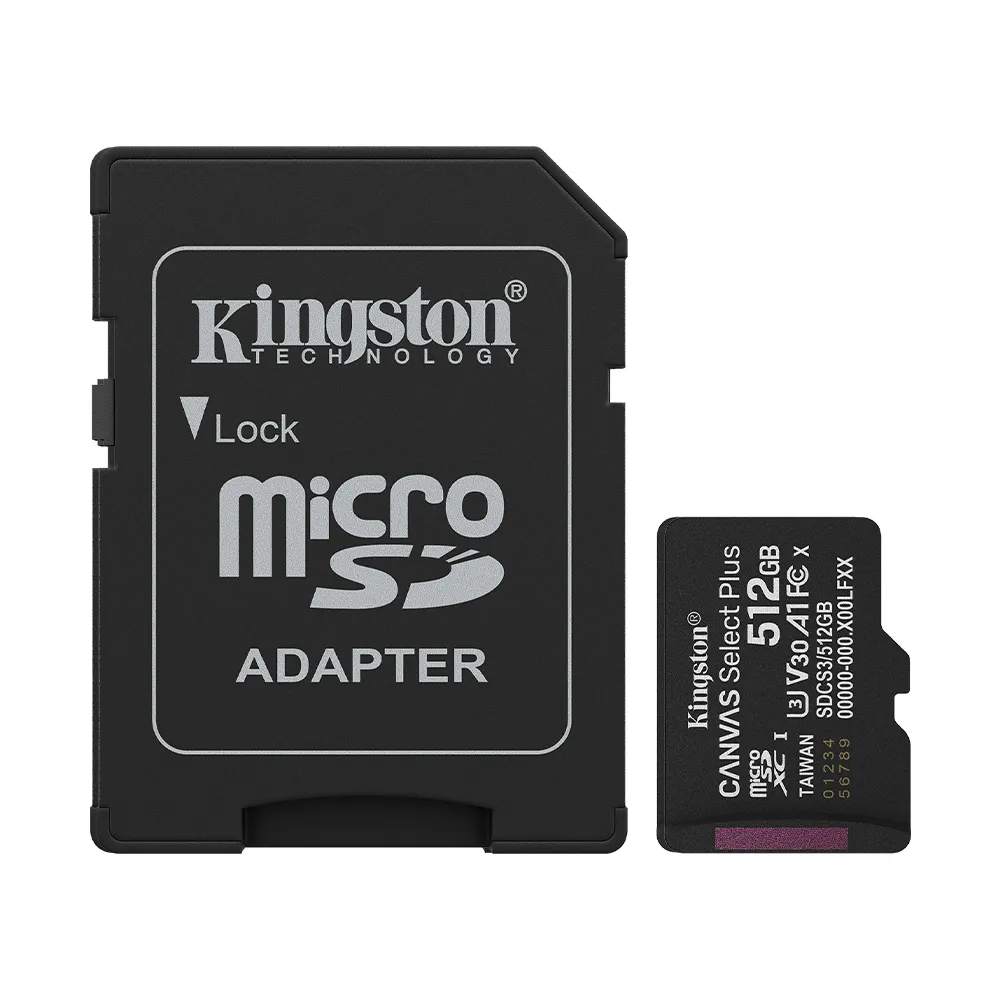 【Kingston 金士頓】Canvas Select Plus Micro SD SDXC SDCS3/512GB 記憶卡(SDCS3/512GB)