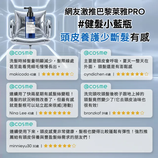 【L’OREAL 巴黎萊雅PRO】絲芮雅活力啟動精粹90ml送90ml (建髮小藍瓶/頭皮調理精華/養髮液/頭皮保養液)