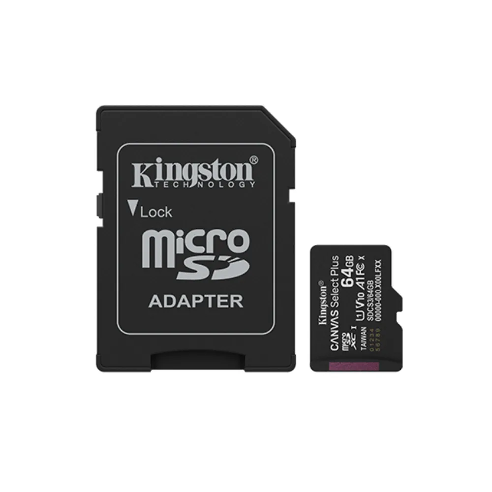 【Kingston 金士頓】Canvas Select Plus microSD 64GB/100MB/s 記憶卡(SDCS3/64GB)