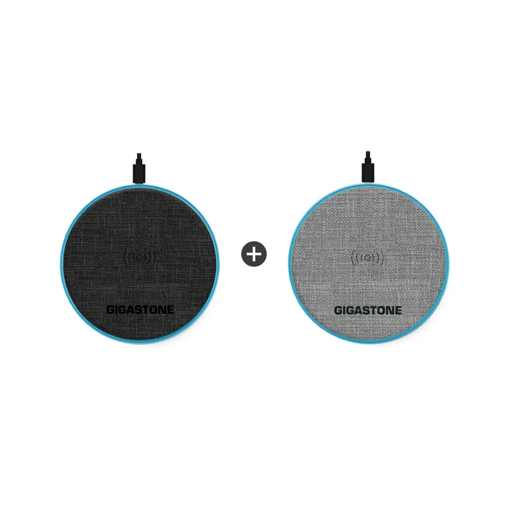 【Gigastone 立達國際】2入組 10W布質無線充電盤WP-5310(QI智能辨識/支援iPhone17/16/AirPods耳機)