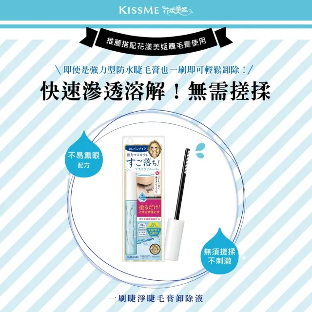 【KISSME 奇士美】眼妝控必備組(抗暈眼線液筆02深棕+睫毛膏EX01黑+卸除液增量版)
