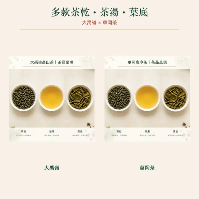 【台灣茶葉產銷協會】大禹嶺高山茶4兩＋華岡高冷茶2兩 雙茶2入組｜罐裝(1+1)