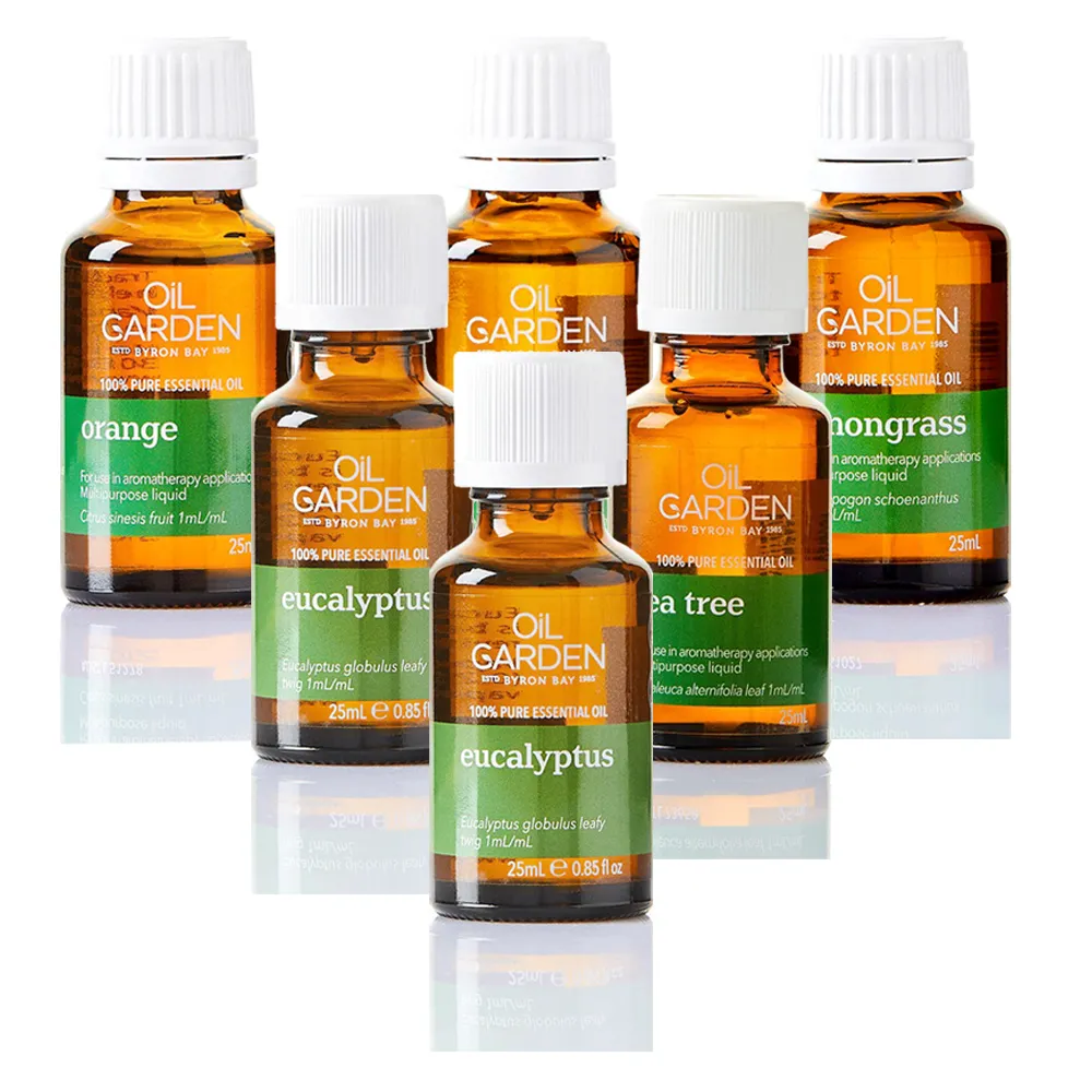 即期品【OiL GARDEN澳悠園】純精油25ml任6入-(薄荷/檸檬草尤加利桉樹/茶樹/甜橙)